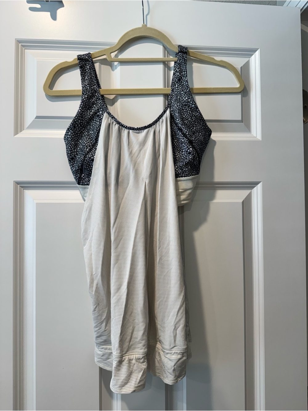 lululemon athletica White and Black Strappy Athletic Tank